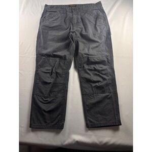 Ridgecut Toughwear Mens 40x30 Black Ripstop Double Knee Work Utility Pants